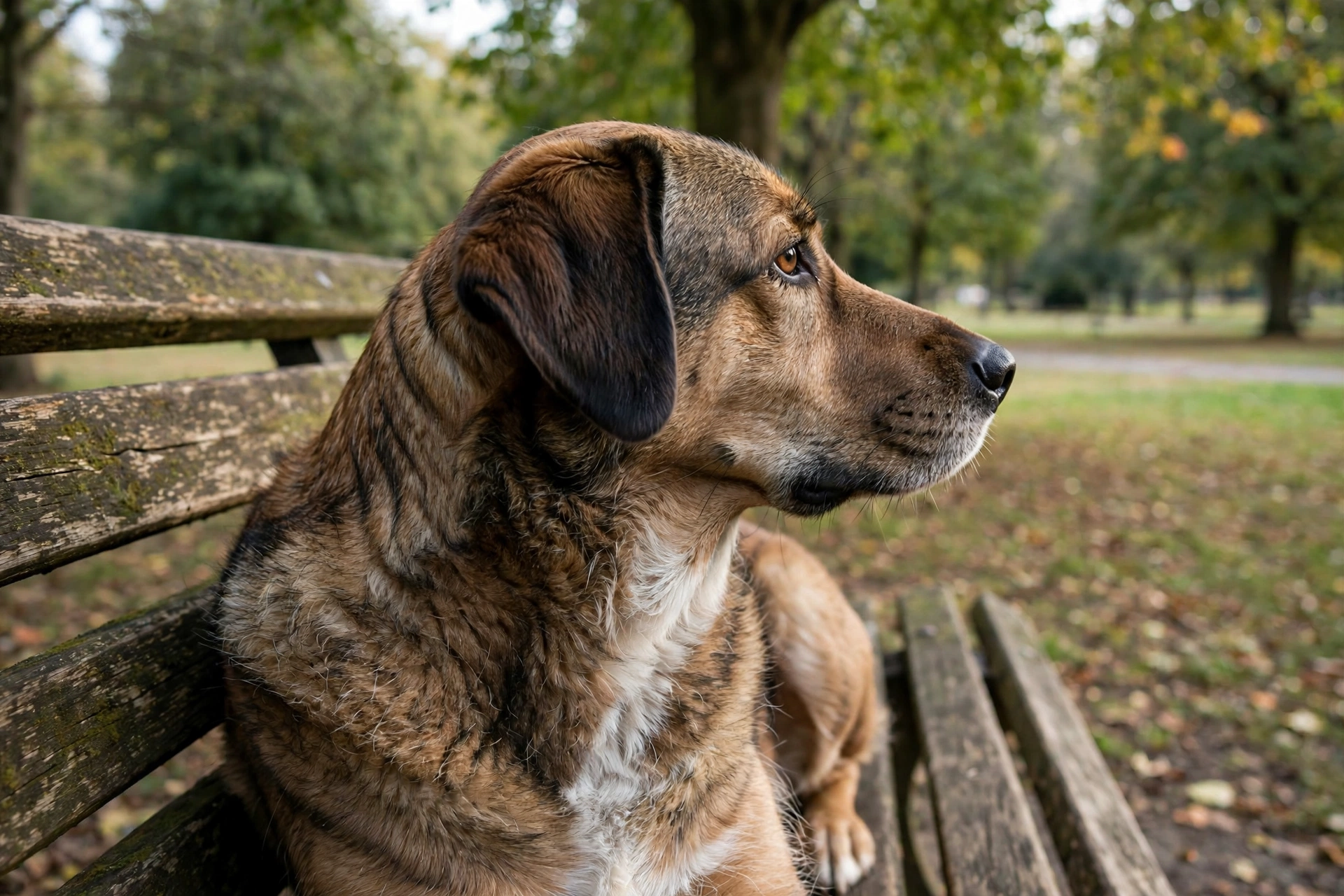 Dog turning its head away from the camera