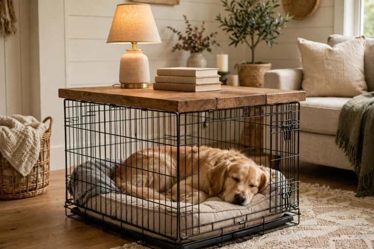 7 DIY Dog Crate Topper Ideas That Turn Crates Into Furniture