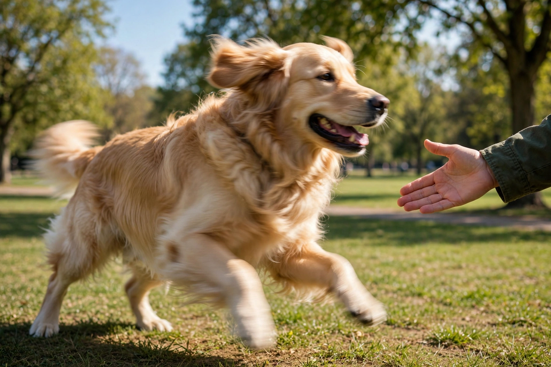 Dog spinning following an empty hand gesture without a treat