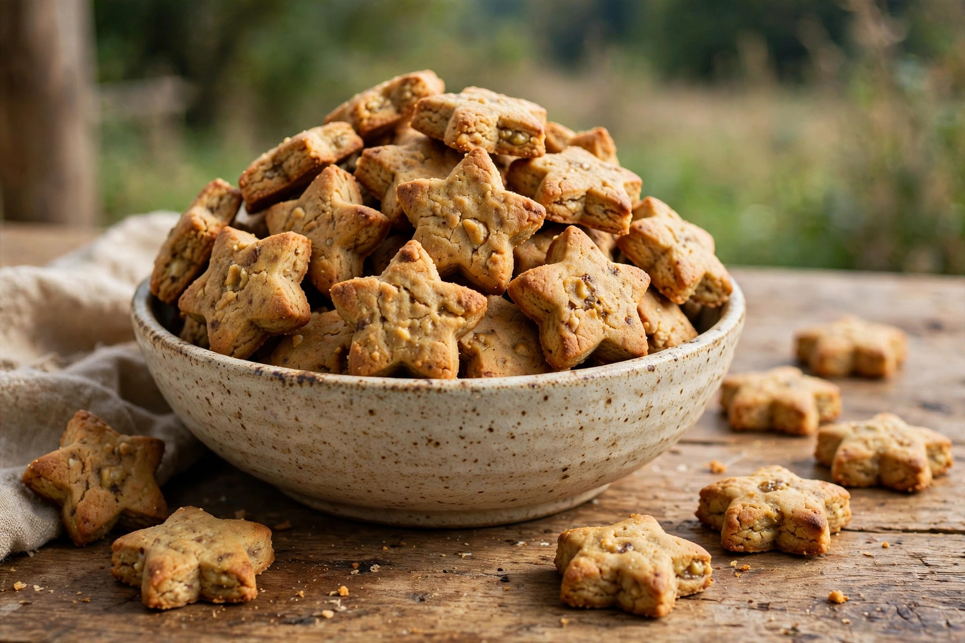 Peanut butter banana star cookies for dogs