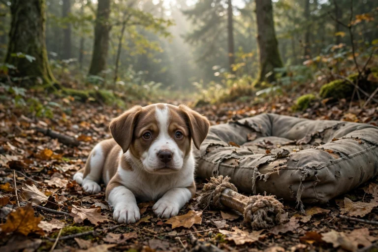 Hank the Puppy With a Broken Leg Rescued After Being Abandoned Alone in the Woods