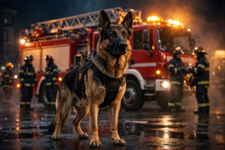 Retired Police Dog Maxx Helps Firefighters Rescue Children From House Fire