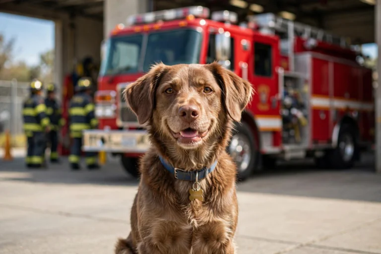 Shelter Dog Waits Two Years Before Finding a Family at Fire Station